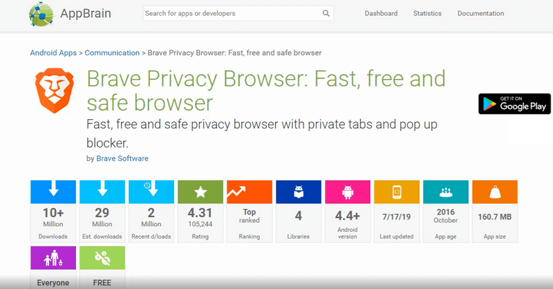 Brave Browser a dépassé les 100 millions de téléchargements