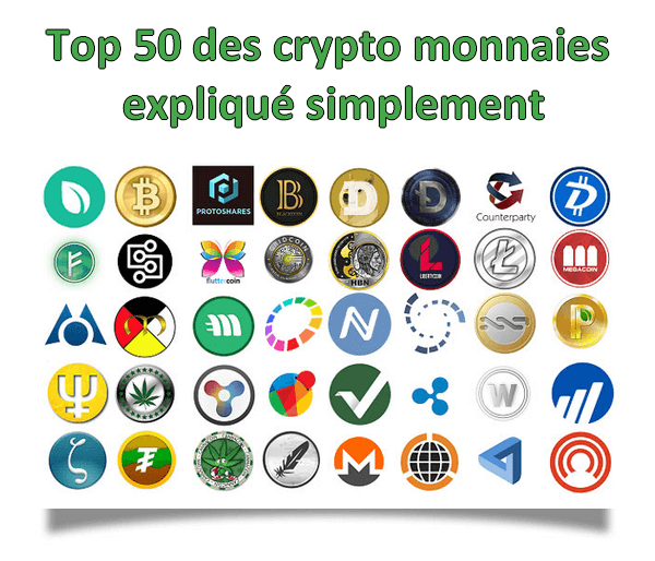 Le Top 50 des crypto monnaies expliqué simplement